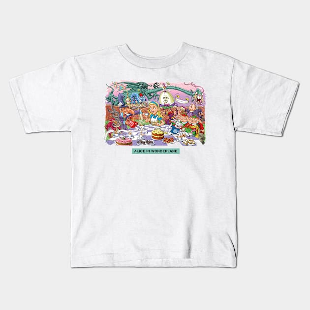 Alice In Wonderland Kids T-Shirt by PLAYDIGITAL2020